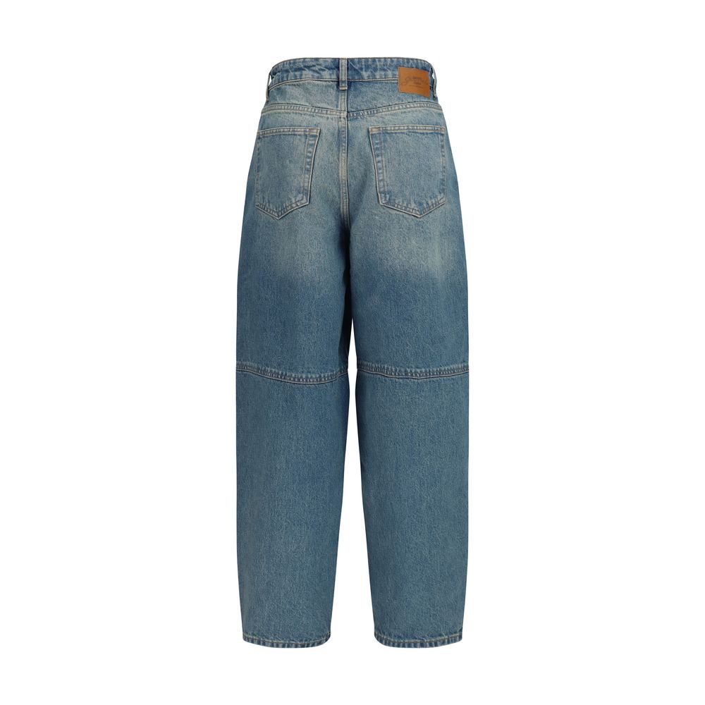 Ganni Blue Cotton Tapered Jeans - immagine 2