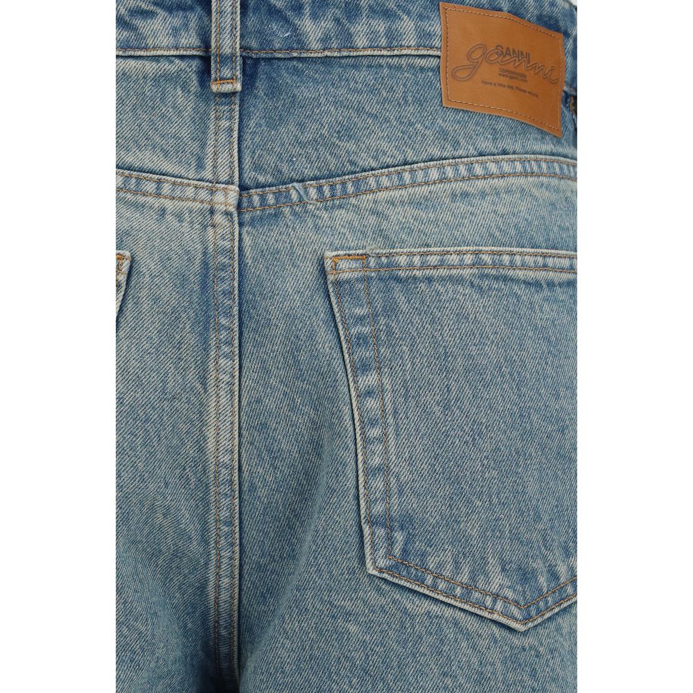 Ganni Blue Cotton Tapered Jeans - immagine 3