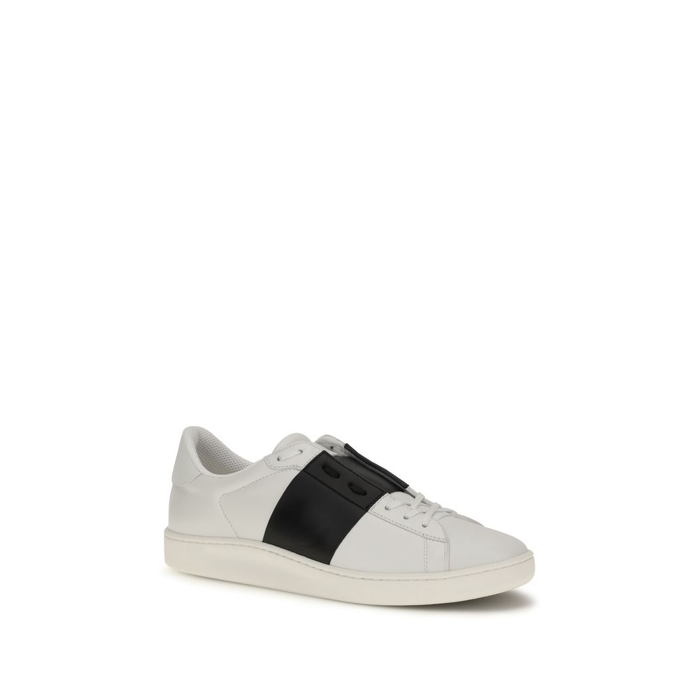 Valentino Garavani Black Calf Leather Bos Taurus Low Top Sneakers - immagine 2