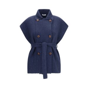 Brunello Cucinelli Blue Cotton Coat