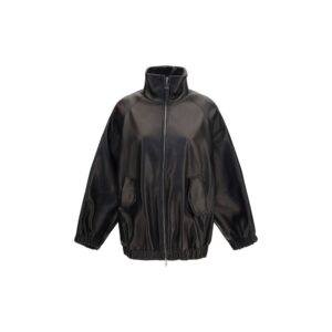 Brunello Cucinelli Black Lamb Ovis Aries Aries Leather Jacket