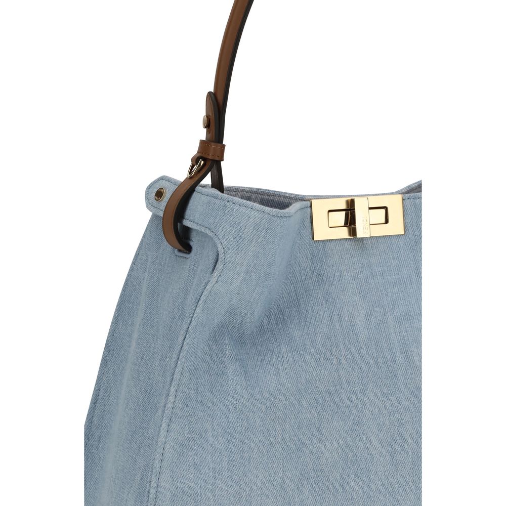 Fendi Blue Cotton Handbag - immagine 4