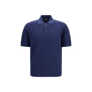 Fendi Blue Cotton Polo Shirt