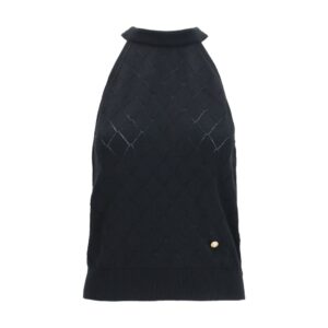 Balmain Black Wool Oves Aries Sleeveles T-Shirt