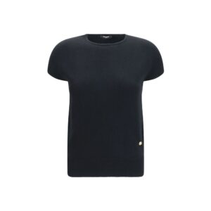 Balmain Black Wool Oves Aries Sleeveles Sweater