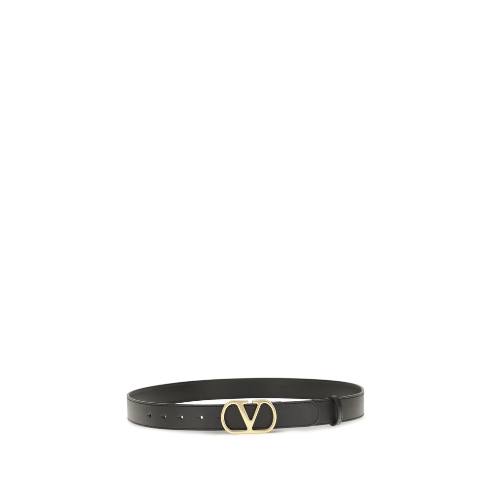 Valentino Garavani Black Calf Leather Bos Taurus Regular Belt - immagine 2