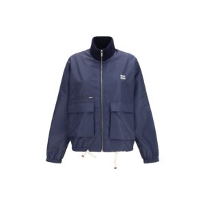 Miu Miu Blue Polyester Full-Length Jacket