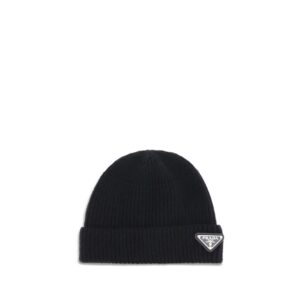 Prada Black Wool Oves Aries Beanie