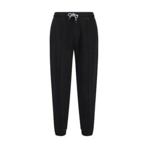 Brunello Cucinelli Black Cotton Joggers (Workout Pants)