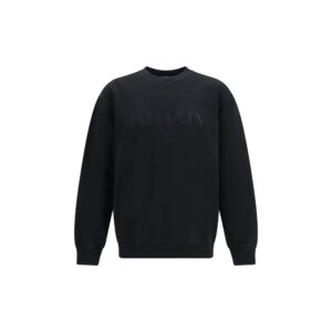 Balmain Black Cotton Sweatshirt