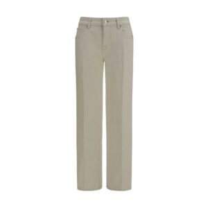 7FOR Beige Cotton Straight-Leg Jeans