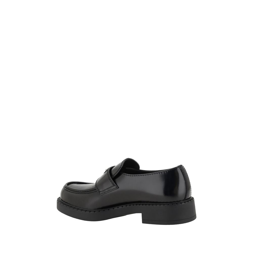 Prada Black Calf Leather Bos Taurus Platform Loafers - immagine 3