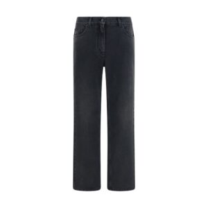 The Row Black Cotton Straight-Leg Jeans