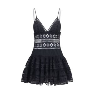Charo Ruiz Black Cotton Casual Dress