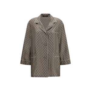 Gucci Beige Silk Dress Shirt