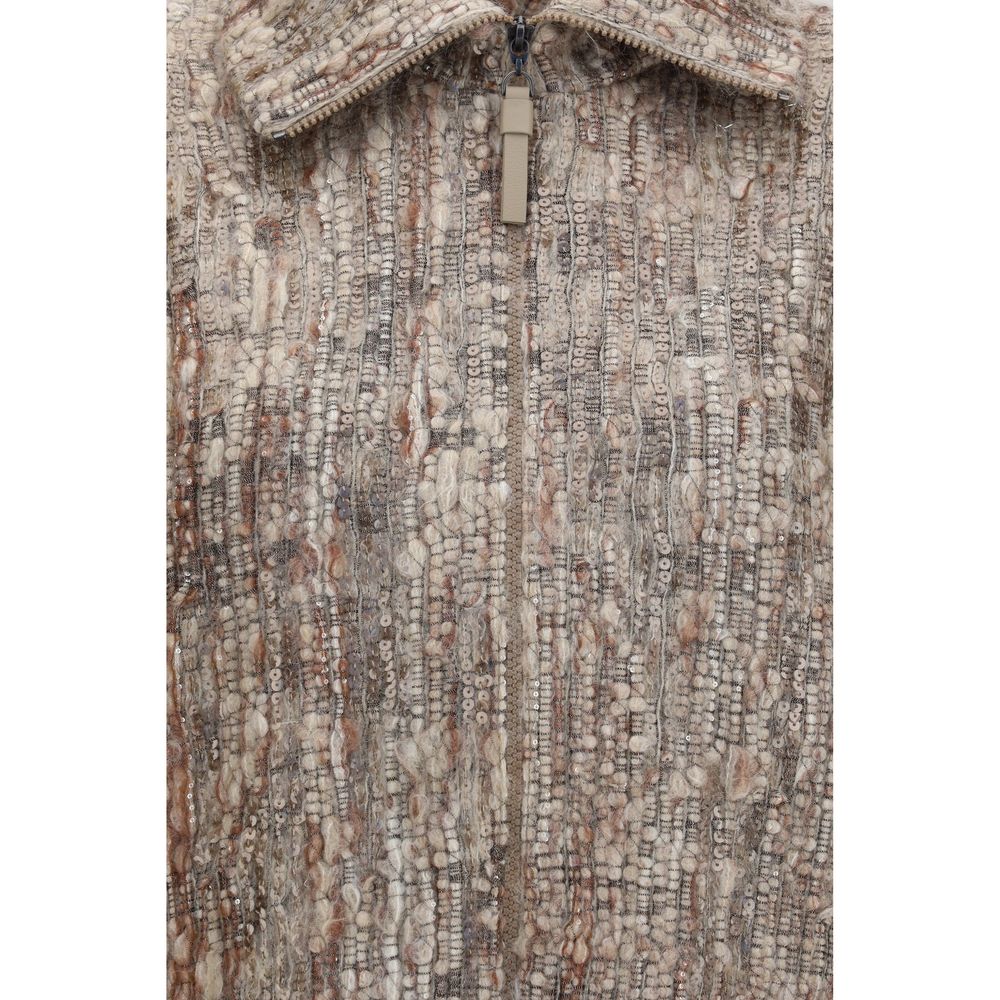 Brunello Cucinelli Beige Mohair Cardigan - immagine 3