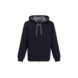 Brunello Cucinelli Blue Cotton Sweatshirt