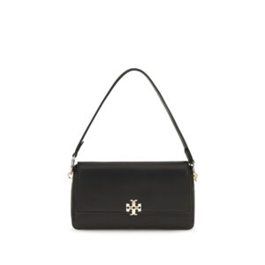 Tory Burch Black Calf Leather Bos Taurus Shoulder Bag