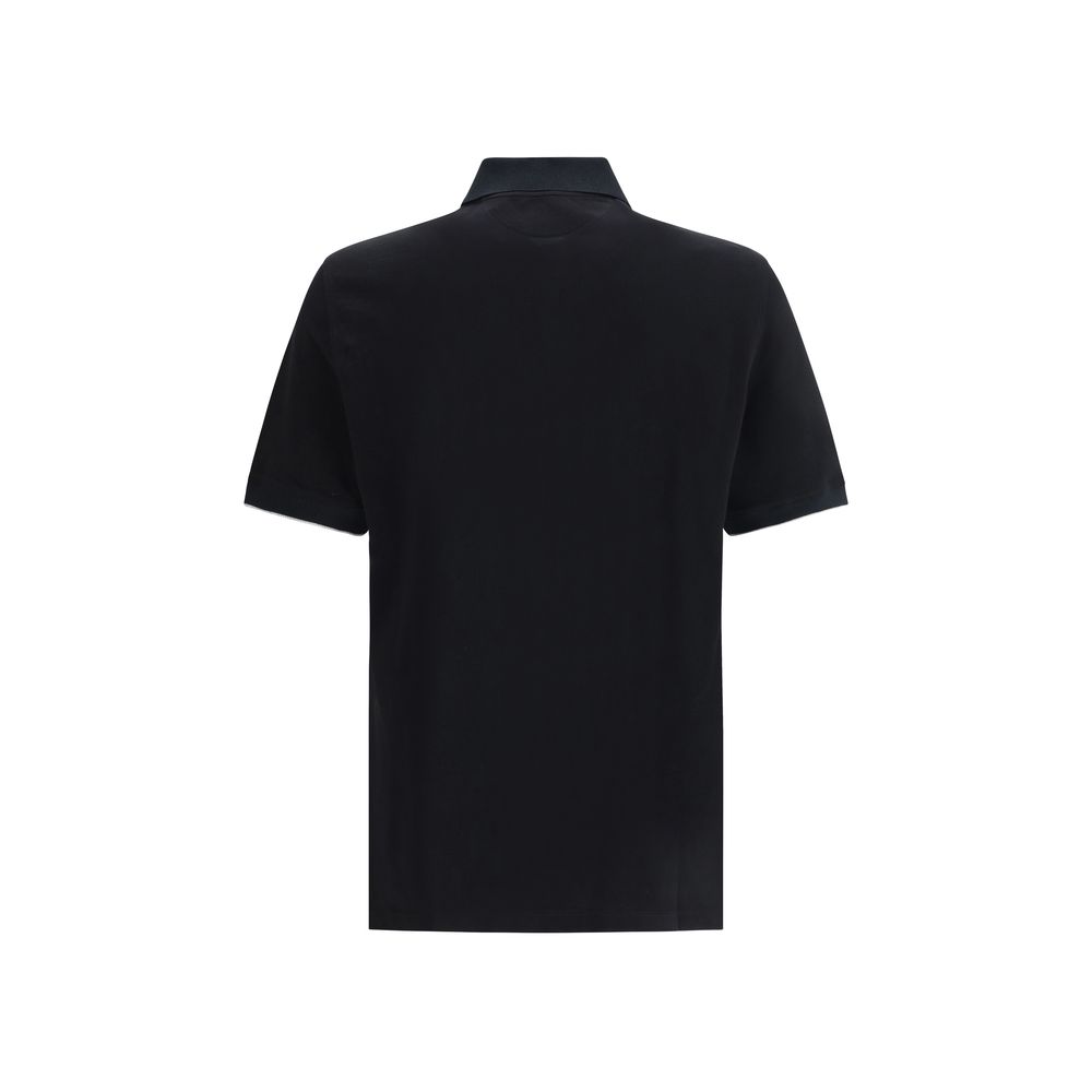 Brunello Cucinelli Black Cotton Polo Shirt - immagine 2