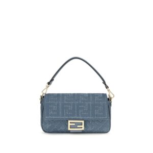 Fendi Blue Raffia Shoulder Bag