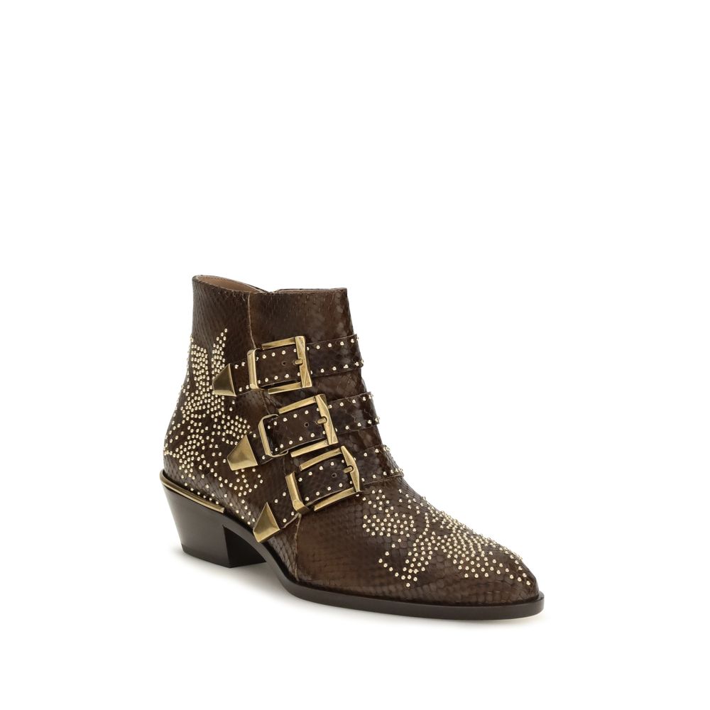 Chloé Brown Calf Leather Bos Taurus Ankle Boots - immagine 2