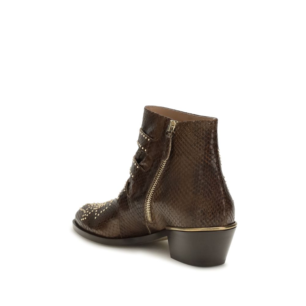 Chloé Brown Calf Leather Bos Taurus Ankle Boots - immagine 3