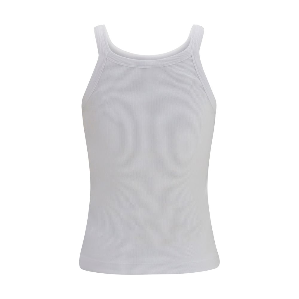 Fendi White Cotton Sleeveles T-Shirt - immagine 2