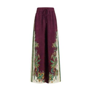 Alemais Purple Viscose Casual Pants