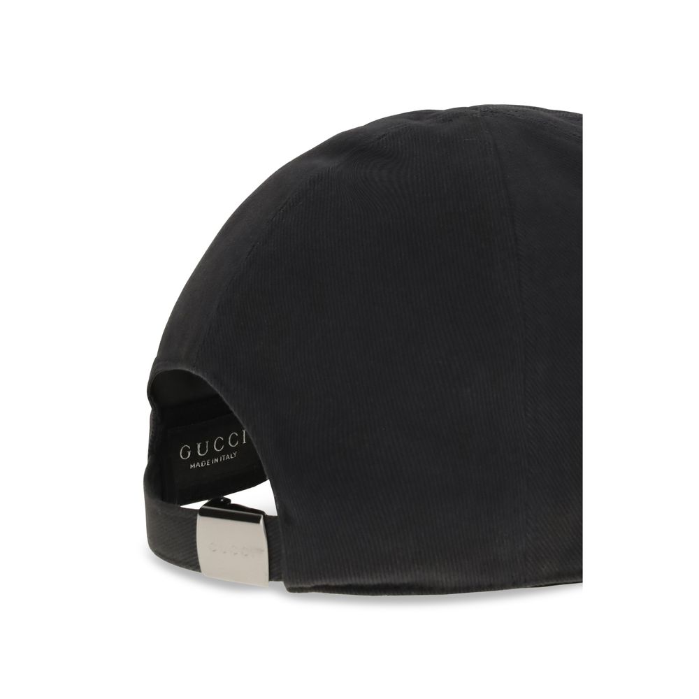 Gucci Black Cotton Cap (Baseball Hat) - immagine 3