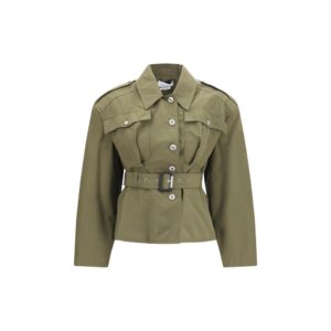 Alexander McQueen Bicolor Cotton Full-Length Jacket