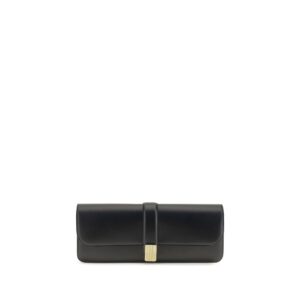 Khaite Black Calf Leather Bos Taurus Clutch Bag