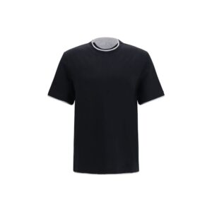 Brunello Cucinelli Black Cotton T-Shirt