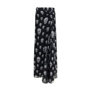 Alexander McQueen Black Silk Long Skirt