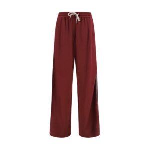 Brunello Cucinelli Bordeaux Cotton Athletic Pants