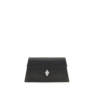 Alexander McQueen Black Calf Leather Bos Taurus Clutch Bag