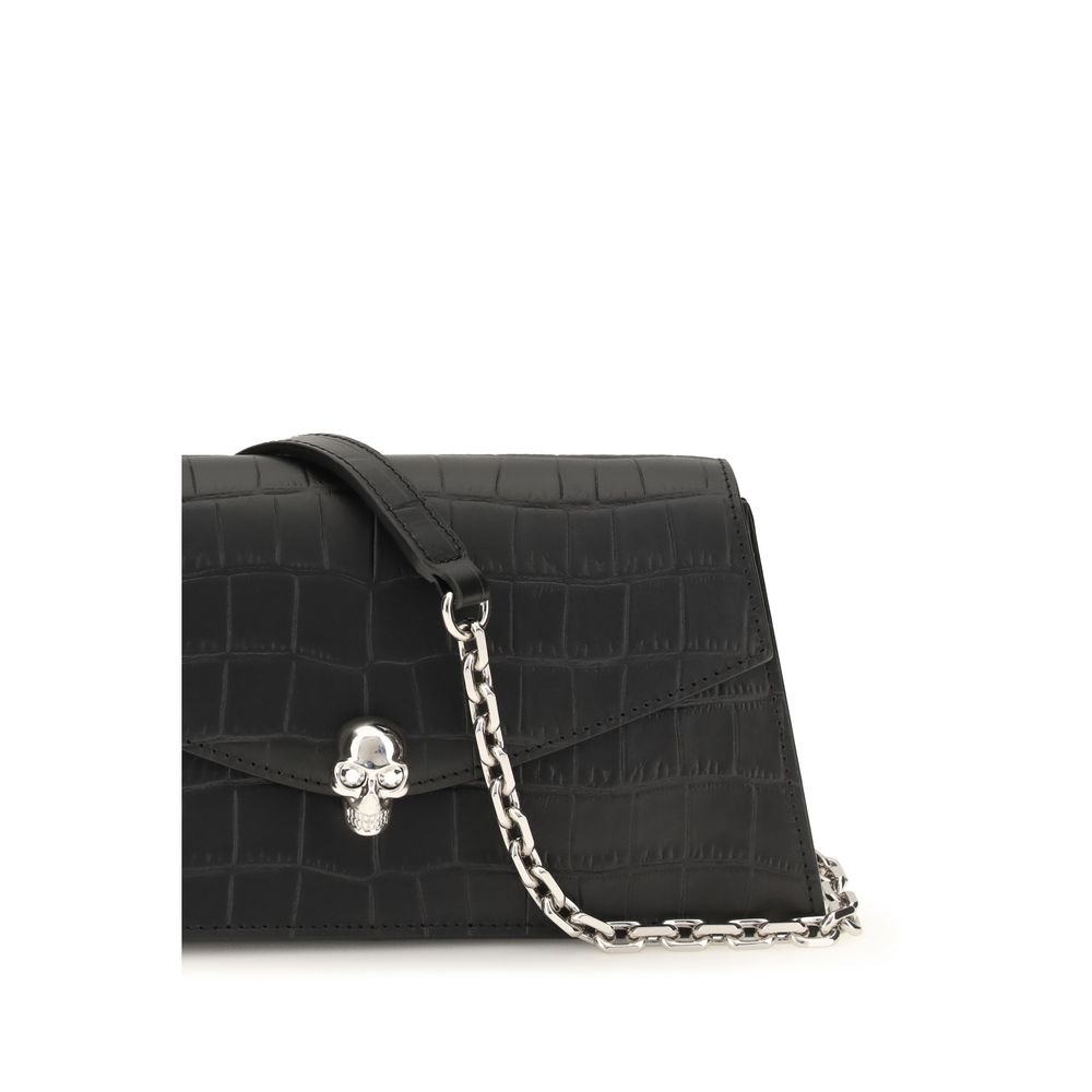 Alexander McQueen Black Calf Leather Bos Taurus Clutch Bag - immagine 4