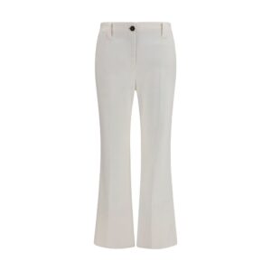 Brunello Cucinelli White Cotton Flared Pants