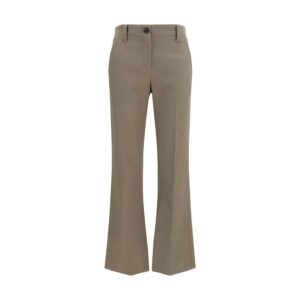 Brunello Cucinelli Brown Cotton Flared Pants