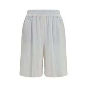 Brunello Cucinelli White Cotton Bermuda Shorts