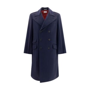 Brunello Cucinelli Blue Wool Oves Aries Coat