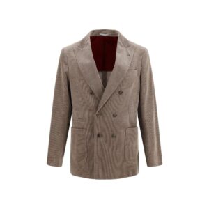 Brunello Cucinelli Gray Cotton Full-Length Jacket