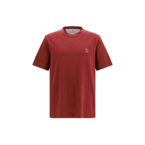 Brunello Cucinelli Bordeaux Cotton T-Shirt