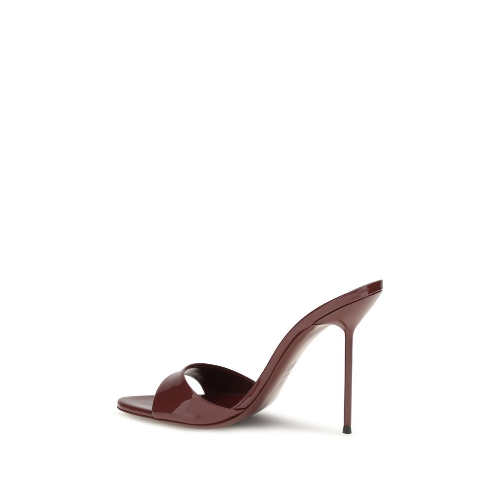 Paris Texas Bordeaux Calf Leather Bos Taurus Stiletto Heel Sandals - immagine 3