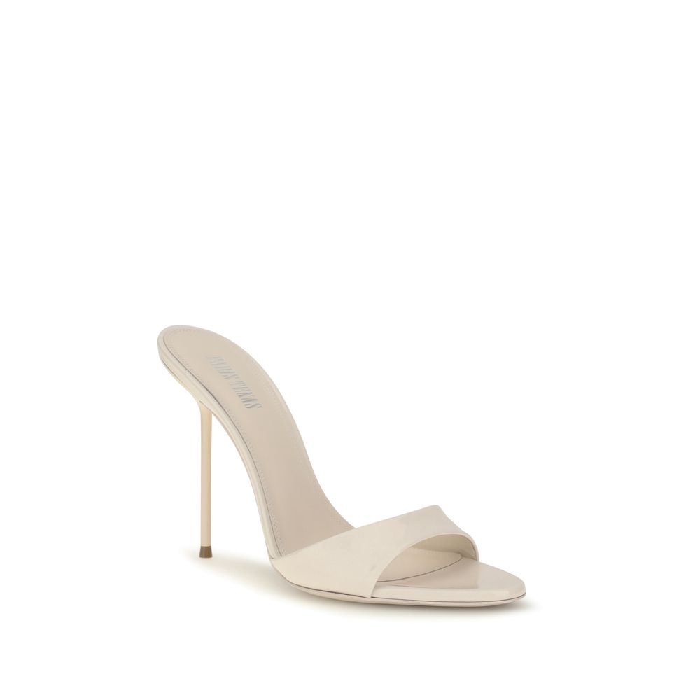 Paris Texas Beige Calf Leather Bos Taurus Stiletto Heel Sandals - immagine 2