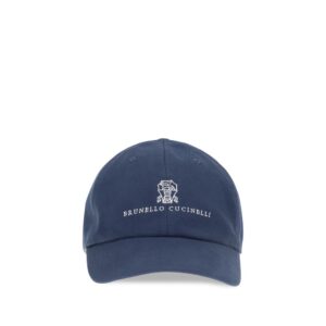 Brunello Cucinelli Blue Cotton Cap (Baseball Hat)