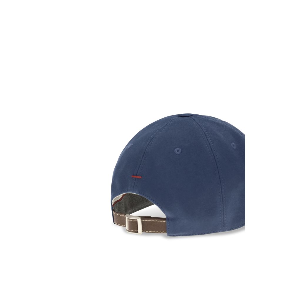 Brunello Cucinelli Blue Cotton Cap (Baseball Hat) - immagine 3