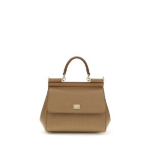 Dolce & Gabbana Beige Calf Leather Bos Taurus Handbag