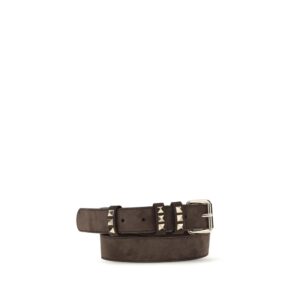 Valentino Garavani Brown Suede Leather Regular Belt