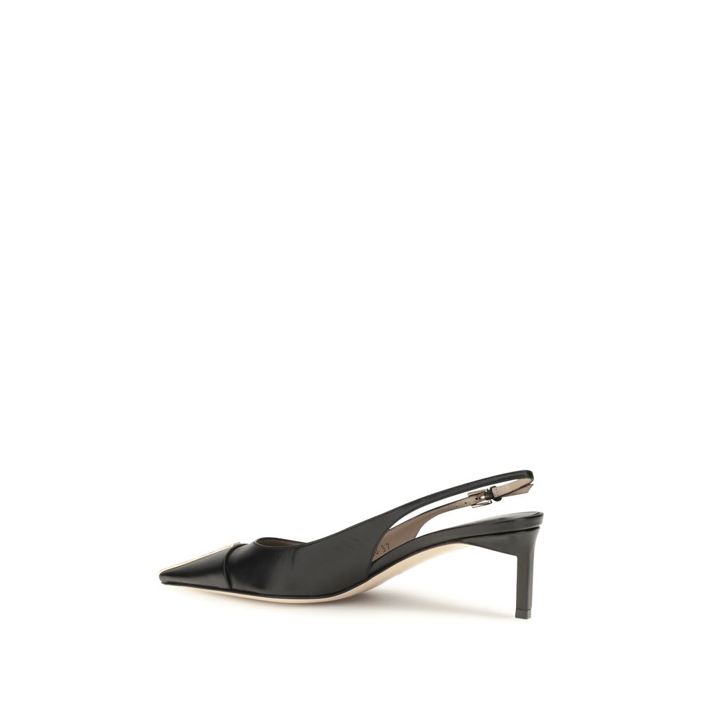 Tom Ford Black Calf Leather Bos Taurus Mid Heel Pumps - immagine 3