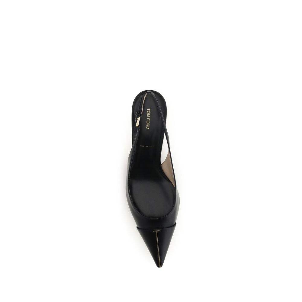 Tom Ford Black Calf Leather Bos Taurus Mid Heel Pumps - immagine 4